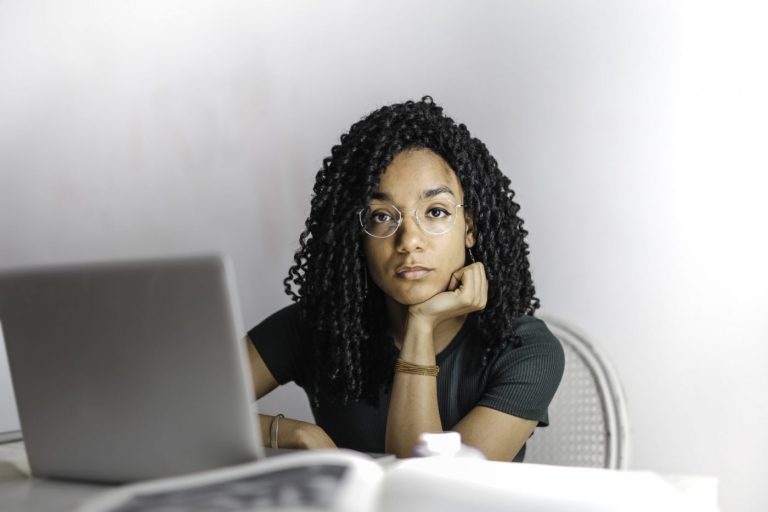 woman working at computer