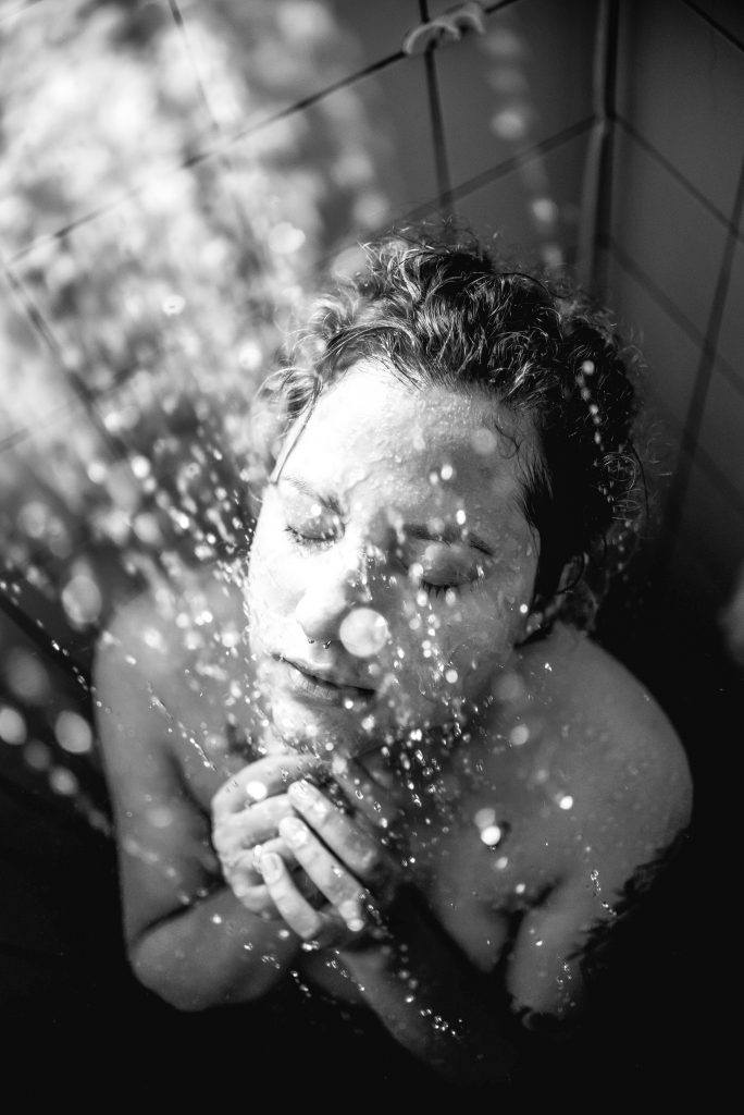 photo of woman in the shower