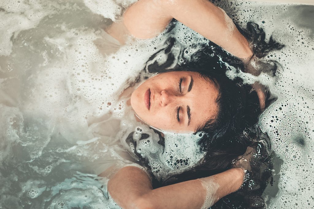 photo of woman in water
